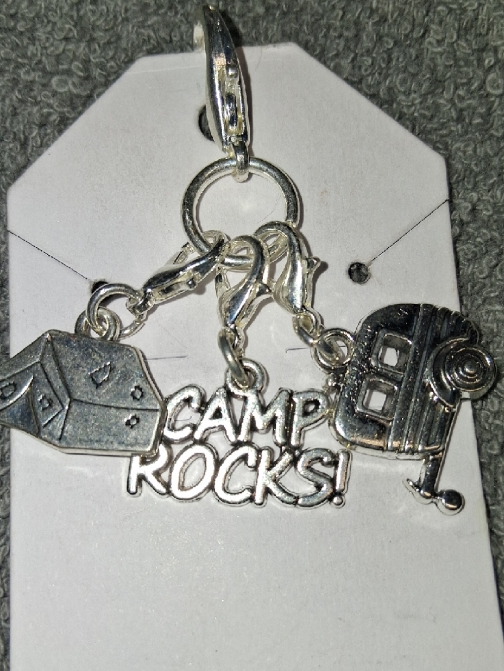 Silver 'Camp Rocks!' Keycharm - Picture 2 of 5